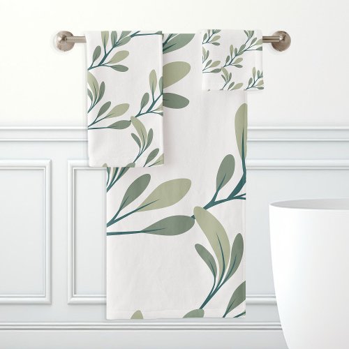 Holiday Greenery | Botanical Christmas Bath Towel Set