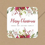 Holiday Greenery Christmas Gift Label<br><div class="desc">Modern holiday gift tag stickers with a watercolor winter foliage border to coordinate with our Joyful Greenery collection. Personalize it with your name and Christmas greeting or other text. Click Customize It to add a photo, change the background color, or edit the text fonts and colors to create a unique...</div>