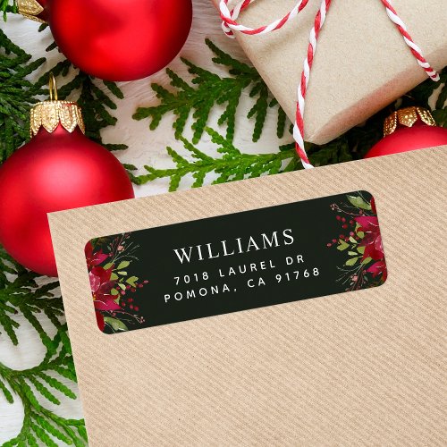 Holiday Greenery Christmas Return Address Label