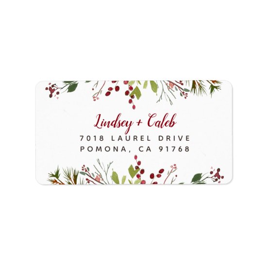 Holiday Greenery Christmas Return Address Label