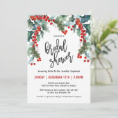 Holiday Greenery Watercolor Bridal Shower Invitation (Standing Front)