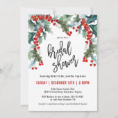 Holiday Greenery Watercolor Bridal Shower Invitation (Front)
