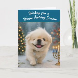 Holiday greeting card feat. Pete the Pekingese