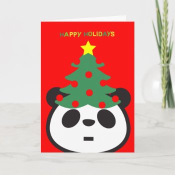 Holiday Greeting Card - Panda Tree by HIBARI at Zazzle