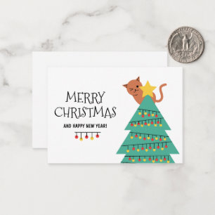 Holiday Greeting Cat Personalized Christmas Card