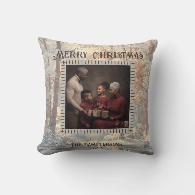 Holiday Greeting Throw Pillow (Front)