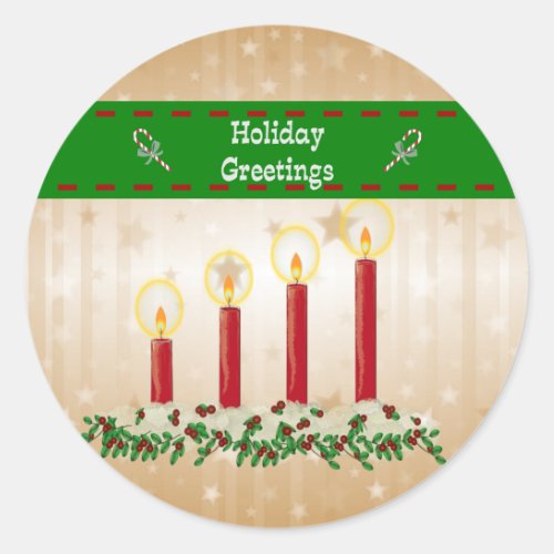 Holiday Greetings Classic Round Sticker