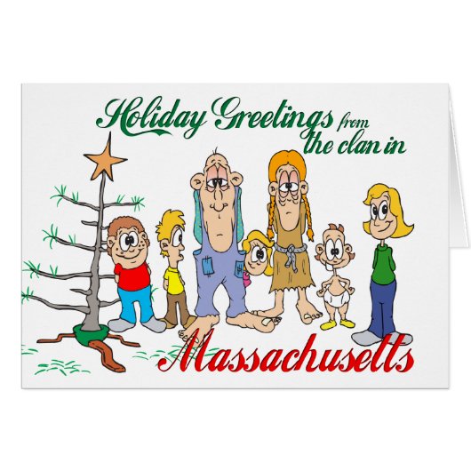 Holiday Greetings from Massachusetts Cards (Front Horizontal)