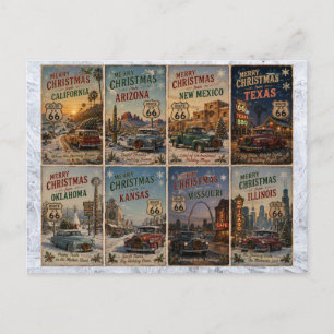 Holiday Greetings From Route 66 Postcard