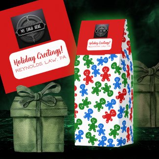 Holiday Greetings Gingerbread Man and Company Logo