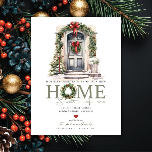 Holiday Greetings New Home Moving Announcement Postcard