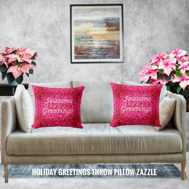 Holiday Greetings Throw Pillow (Creator Uploaded)