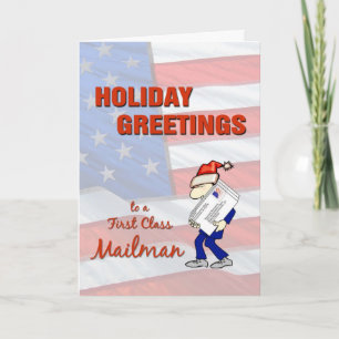 Holiday Greetings to a First Class Mailman Card