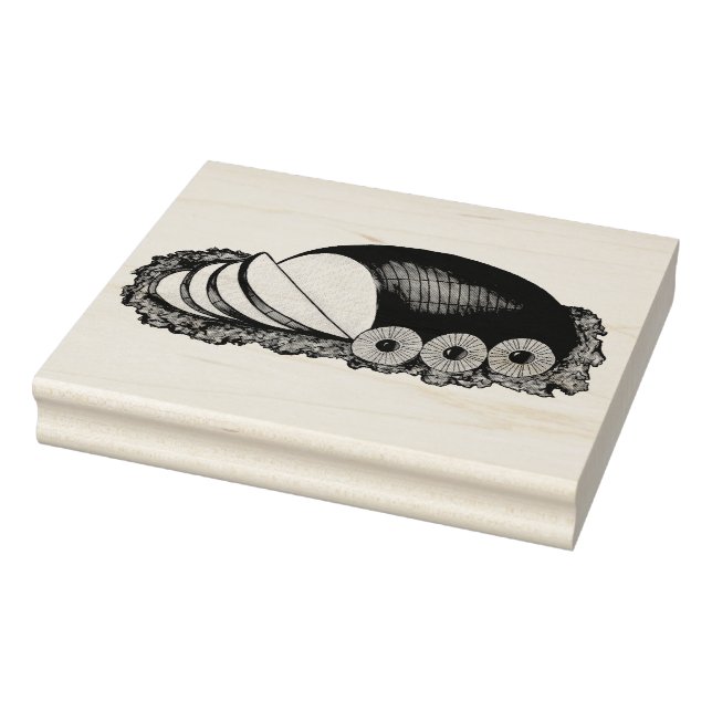 Holiday Ham and Pineapples Christmas Easter Dinner Rubber Stamp (Stamp)
