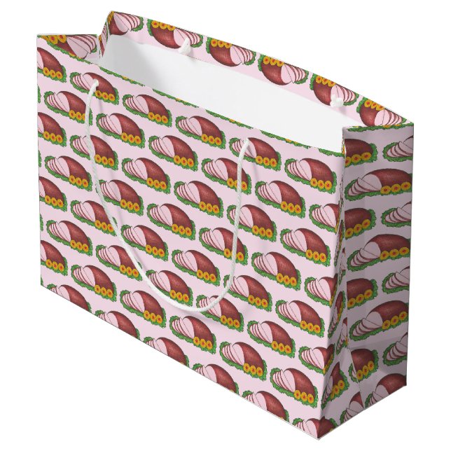 Holiday Ham Christmas Dinner Foodie Hams Gift Bag (Back Angled)