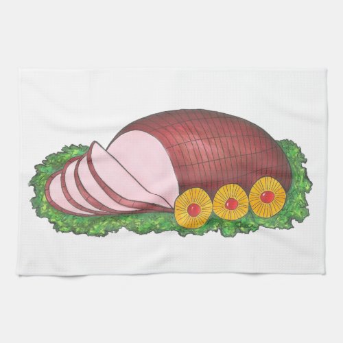 Holiday Ham Pineapple Christmas Dinner Cooking Towel