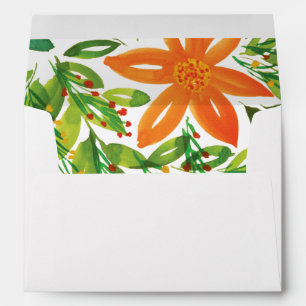 Holiday & Hand Painted Flowers Envelope