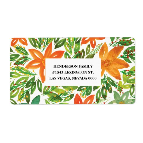 Holiday  Hand Painted Flowers label
