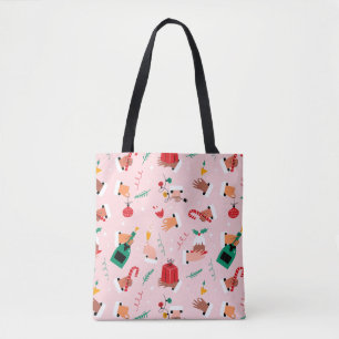 Holiday Hands Festive Celebration Pattern Tote Bag