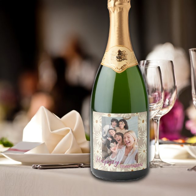 Holiday Happy Celebration Generic Photo Customize Sparkling Wine Label (Creator Uploaded)