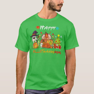Holiday Happy HallowThanksMas Christmas Halloween  T-Shirt