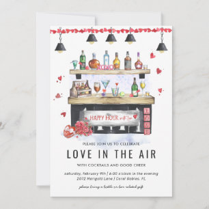 Holiday Happy Hour   Valentine Cocktail Party Invitation