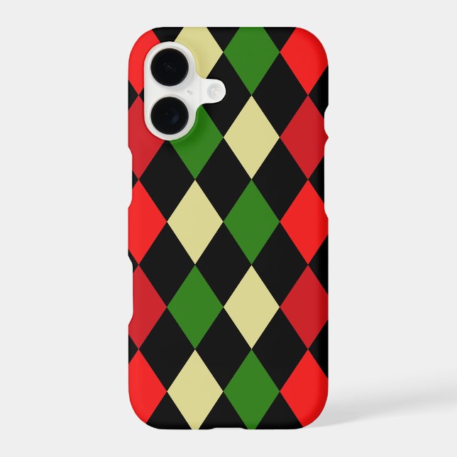 Holiday Harlequin Geometric Pattern Iphone Case (Back)