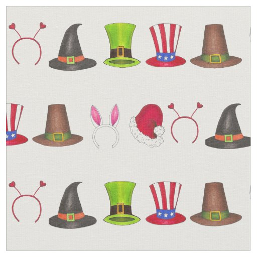 Holiday Hats Halloween Easter Christmas July 4th Fabric