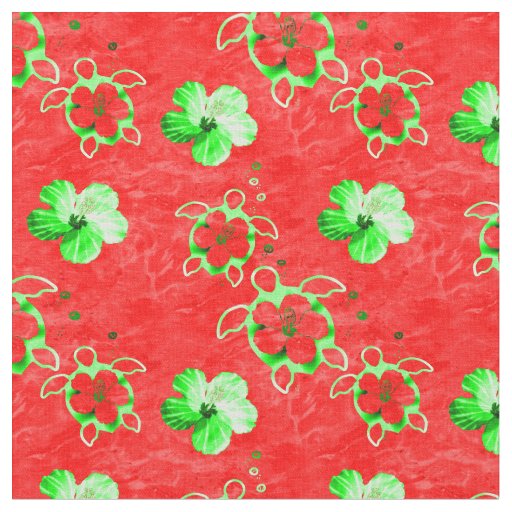 Holiday Hawaiian Honu Turtles Fabric