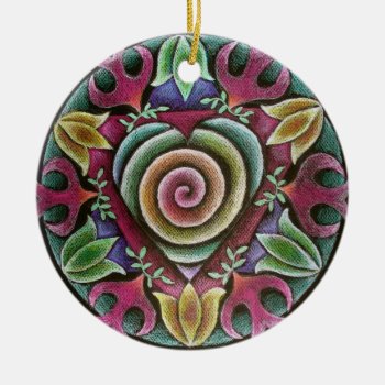 Holiday Heart Mandala Ornament by arteeclectica at Zazzle