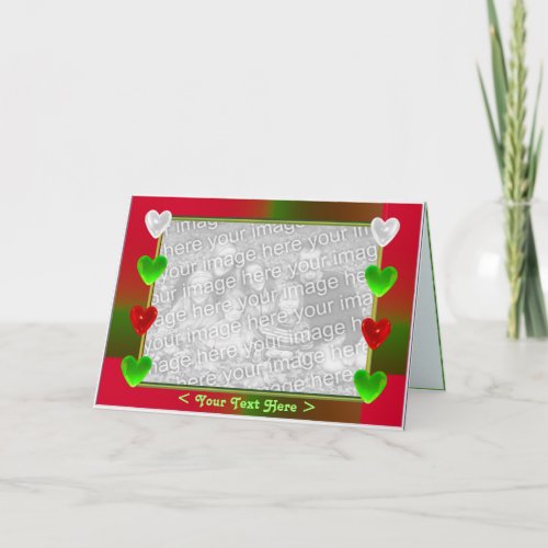 Holiday Hearts Wide photo frame