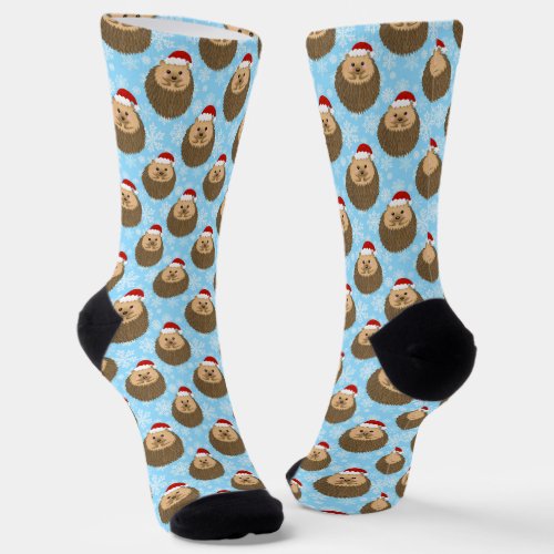 Holiday Hedgehog Cute Funny Animal Socks