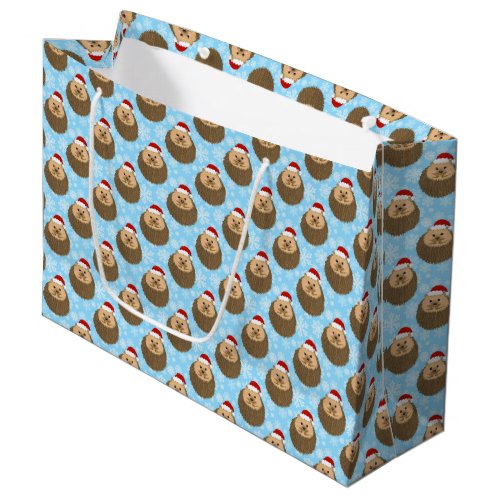 Holiday Hedgehog Funny Festive Animal Lovers Large Gift Bag