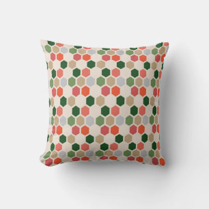 Holiday Hexagonal Pattern Throw Pillow