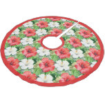 Holiday HIbiscus Christmas Tree Skirt