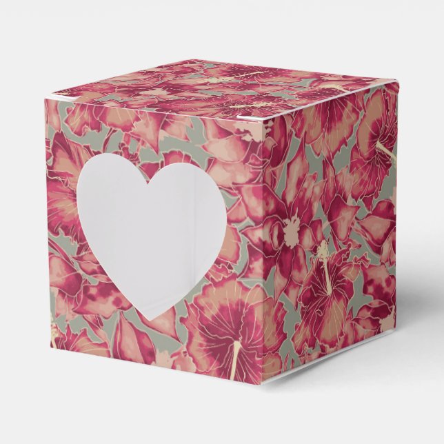 Holiday Hibiscus, Hawaiian Style Christmas Favor Boxes (Front Side)