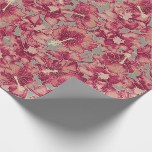 Holiday Hibiscus, Hawaiian Style Christmas Wrapping Paper