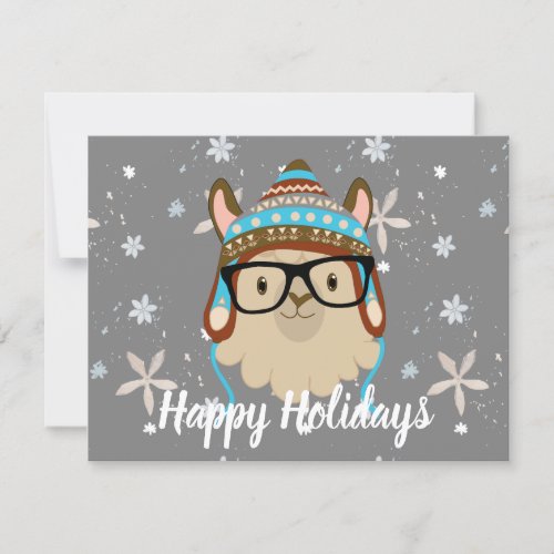 Holiday Hipster Llama Christmas Card