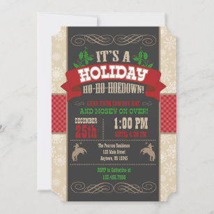 Holiday Ho Ho Hoedown Christmas Party Invitation