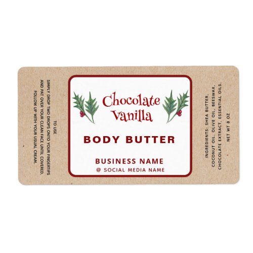 Holiday holly brunch typography product label