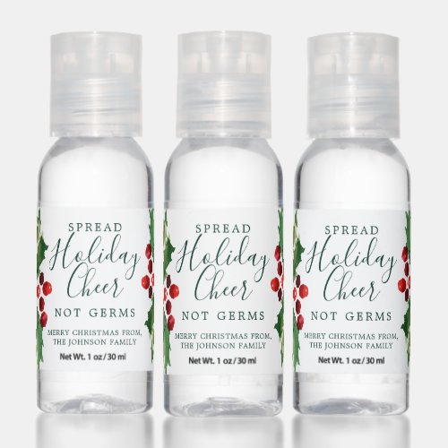 Holiday Holly Christmas Hand Sanitizers