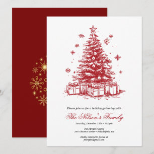 Holiday Holly Christmas Party Card