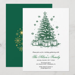 Holiday Holly Christmas Party Card