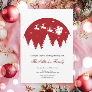 Holiday Holly Christmas Party Card