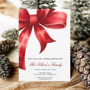 Holiday Holly Christmas Party Card