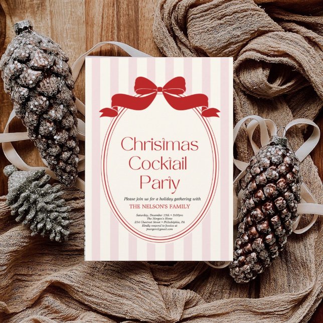 Holiday Holly Christmas Party  Card (Creator Uploaded)
