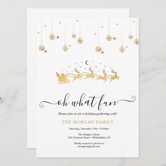 Holiday Holly Christmas Party  Card (Front/Back)