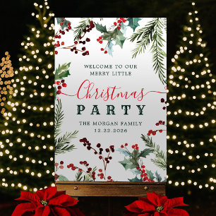 Holiday Holly Christmas Party Foam Board