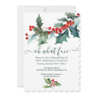 Holiday Holly Christmas Party Invitation