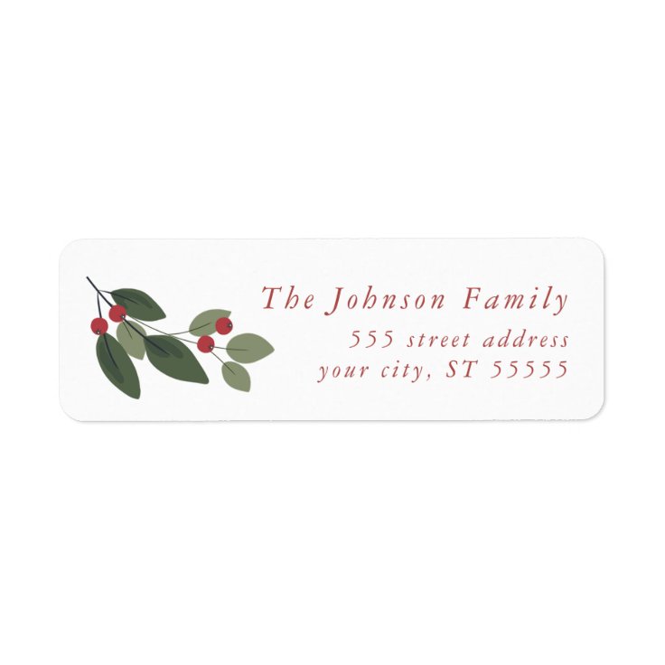 Holiday Holly, Christmas Return Address Labels | Zazzle